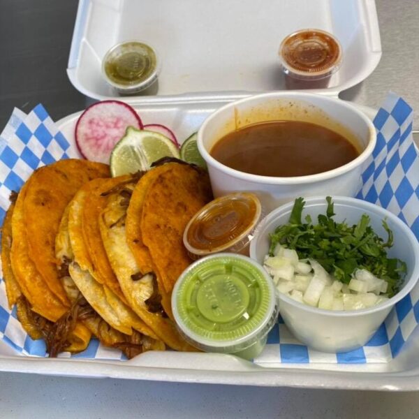 Dalia's Taqueria Quesa-birria Tacos w/ Side of Consume